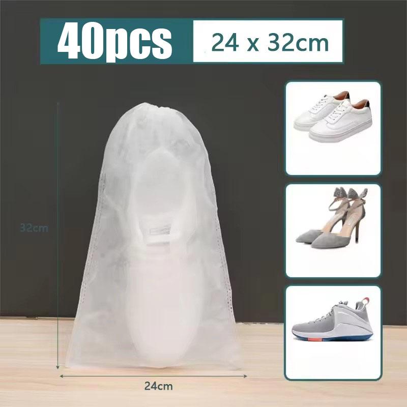 10/30/50Pcs Breathable Dust Covers Non-Woven Dustproof Drawstring Clear Storage Bag Travel Pouch Shoe Bags Drying Shoes Protect