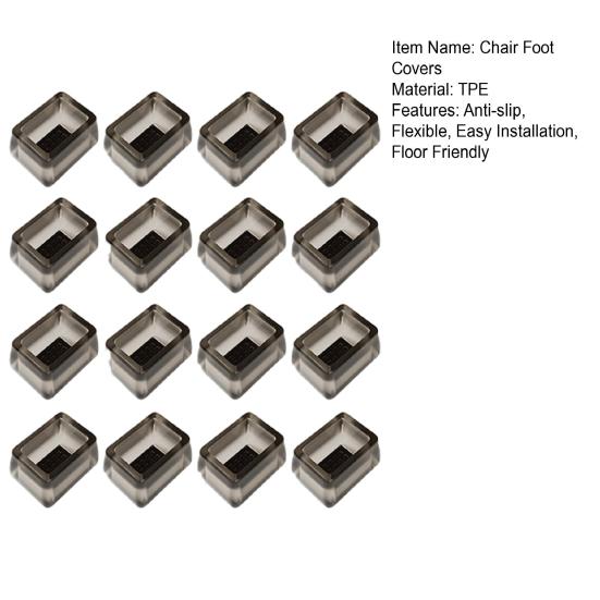 16Pcs Chair Leg Protector Caps Anti-Slip Chair Leg Floor Protectors Stool Leg Caps for Floors Reduce