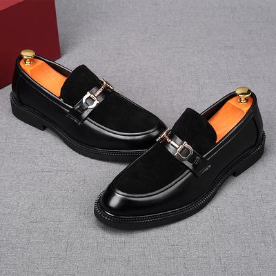 New Men's Suede Leather Charm Metal Buckle Shoes Male Casual Wedding Dress Flats Loafers Homecoming Prom Zapatillas Hombre