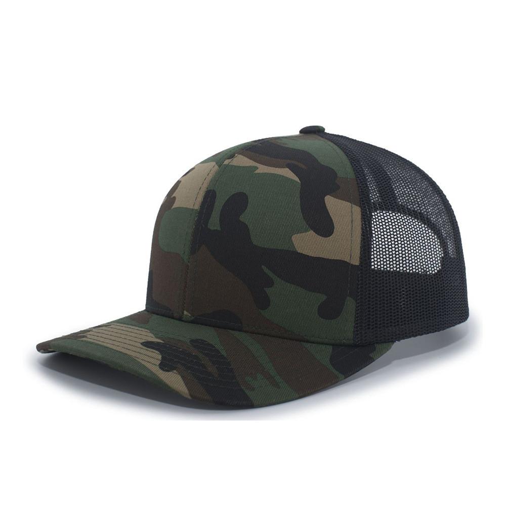 Camouflage-Netz-Baseballkappe mit breiter Krempe und verstellbarem Riemen für Freizeit für Männer und Frauen