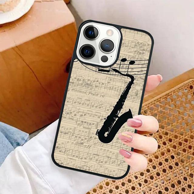 Musical Instruments Saxophone Phone Case for iPhone 17 Air 16 16e 15 Plus for Apple 13 11 12 14 Pro Max Cover coque
