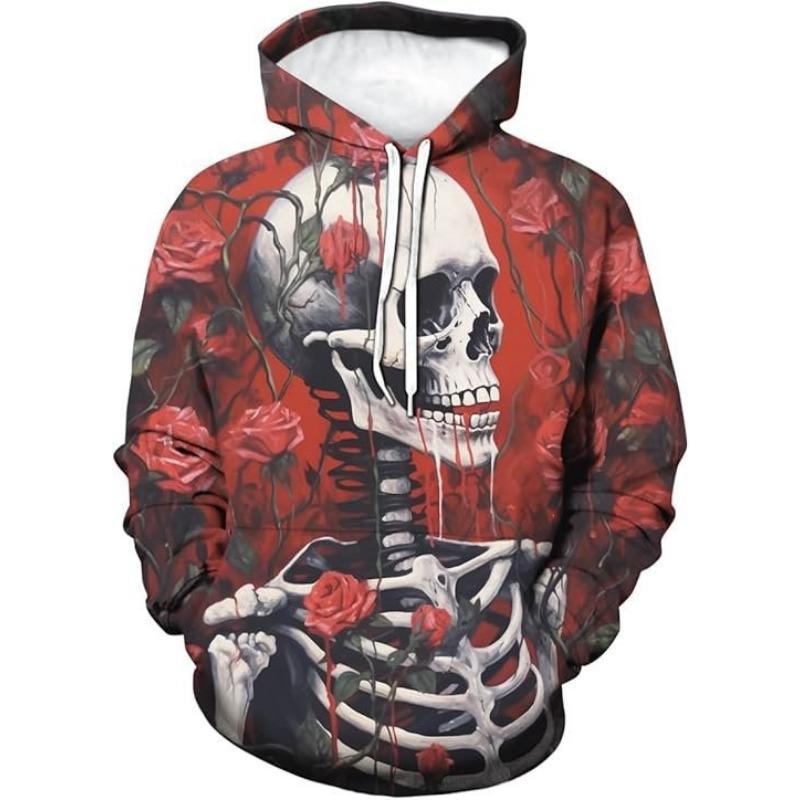 Autumn 3D Skull Printed Hoodies Fashionable Casual Sports Long Sleeved Children's Boy Hooded Sweatshirts