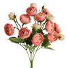 15 Heads Silk RoseCamellia Bouquet Artificial Camellias Flower for Home Wedding Party Decoration Flower Arrangement Prop