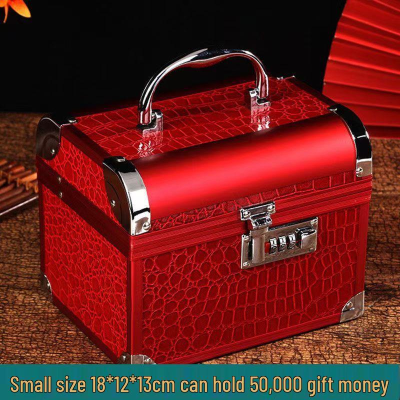 

Colorful Wedding Dowry Gift Box: Leather Makeup Case & Handbag