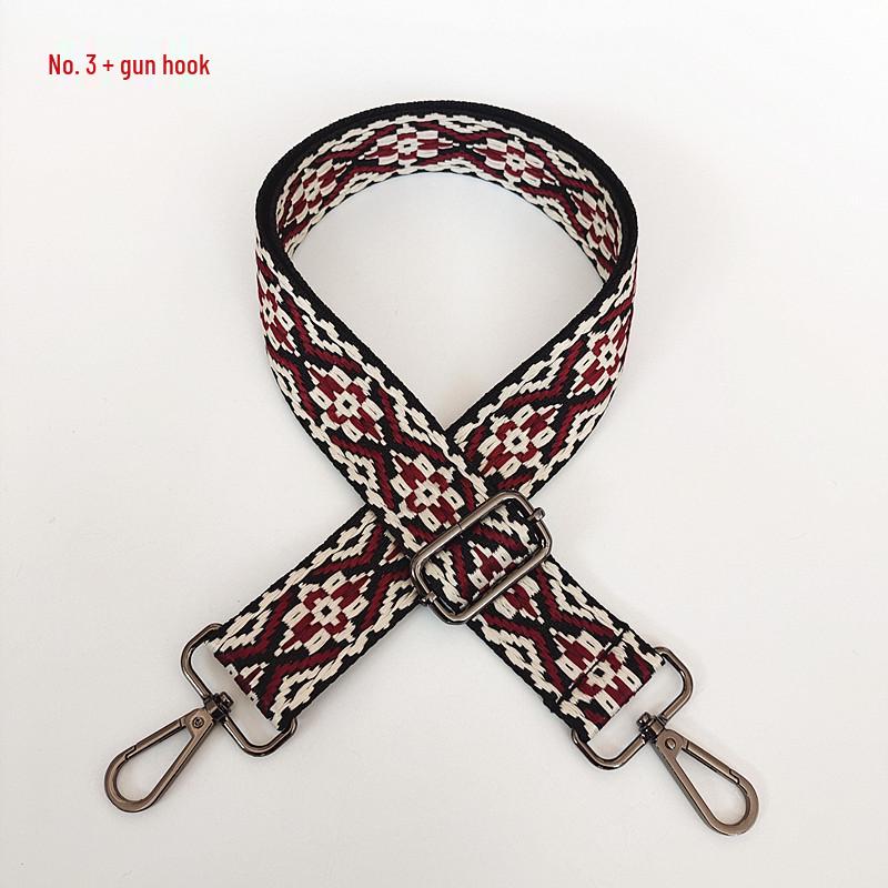 Colorful Jacquard Wide Shoulder Strap for Women's Bags - Canvas Crossbody and Backpack Accessory