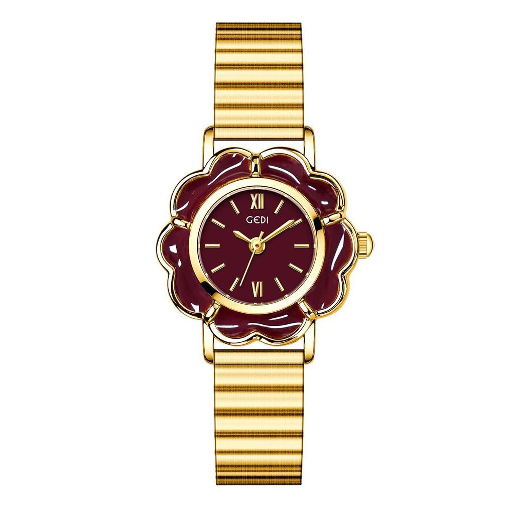 High-Value Retro Petal Bamboo Belt Women'S Watch Niche High-End Waterproof Steel Belt Quartz Watch