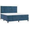 3143281 vidaXL Lit à sommier tapissier et matelas Bleu foncé 180x200cm Velours