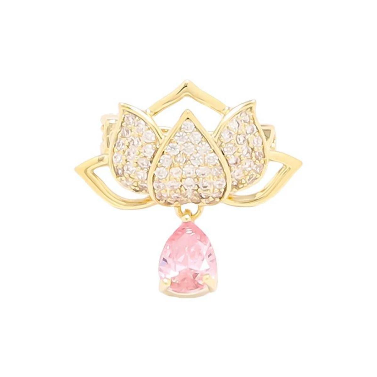 Vintage Creative Lotus Brooch Romantic Elegant Pin Gorgeous Luxury Y2K Jewelry Accessories Party Trendy Gift for Women and Men