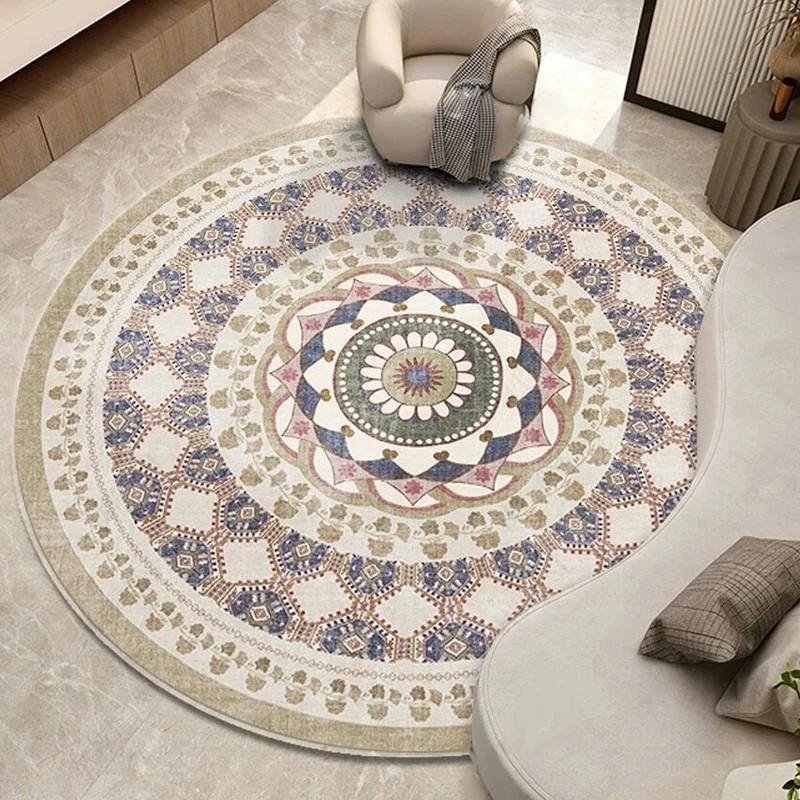 Bohemian Mandala Print Round Area Rug