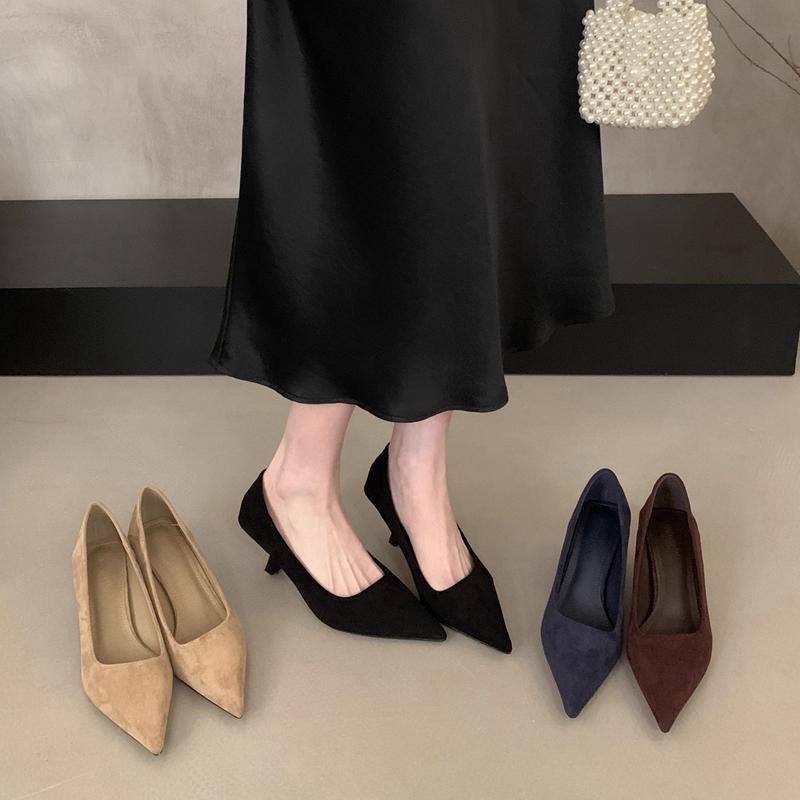 Fashion SUOJIALUN 2025 New Brand Autumn Women Pumps Shoes Fashion Pointed Toe Shallow Slip On Boat Shoes Thin High Heel Pumps Shoes