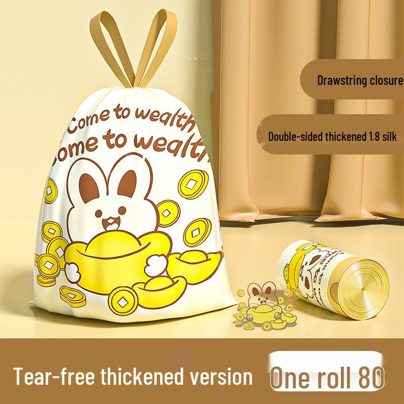 Okas Tear-Free Portable Capibara Thickened Large Garbage Bags for Home, Kitchen, and Dormitory with Drawstring