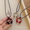 Mini Headphone Pendant Necklace for Women, A Neck Sweater Chain, A Unique and High-end Accessory with A Small Design.