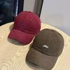 Letter Embroidered Soft Top Slimming Baseball Hat for Women Autumn and Winter Warm Brushed Age Reducing Peaked Cap