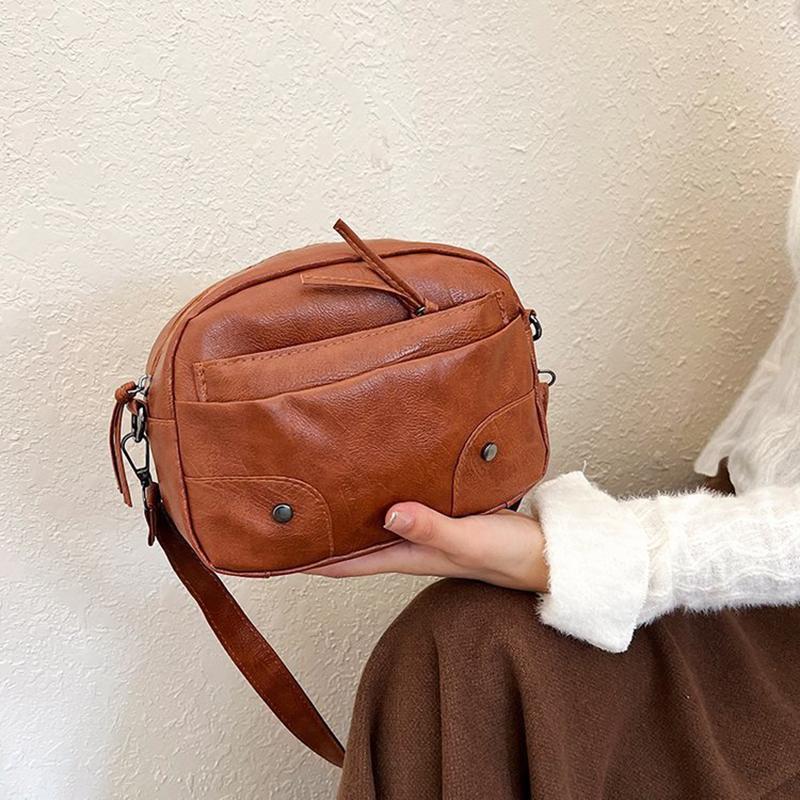 Bolsos de hombro sencillos Vintage para mujer, Bolso pequeño, bandolera para teléfono, bolso de mensajero cuadrado de cuero PU suave