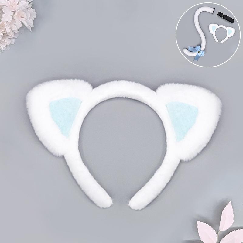 Lolita KC serre-tête oreilles de chat fait main mignon chat dame Lolita coiffure oreilles de chat en peluche ensemble queue de chat