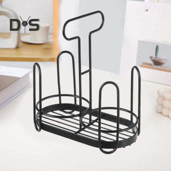 Disposable Cup Holder Paper Cup Dispenser Iron Art Durable Cup Storage Rack for Countertops Kitchen Coffee Stations Multifunctional Cup Organizer