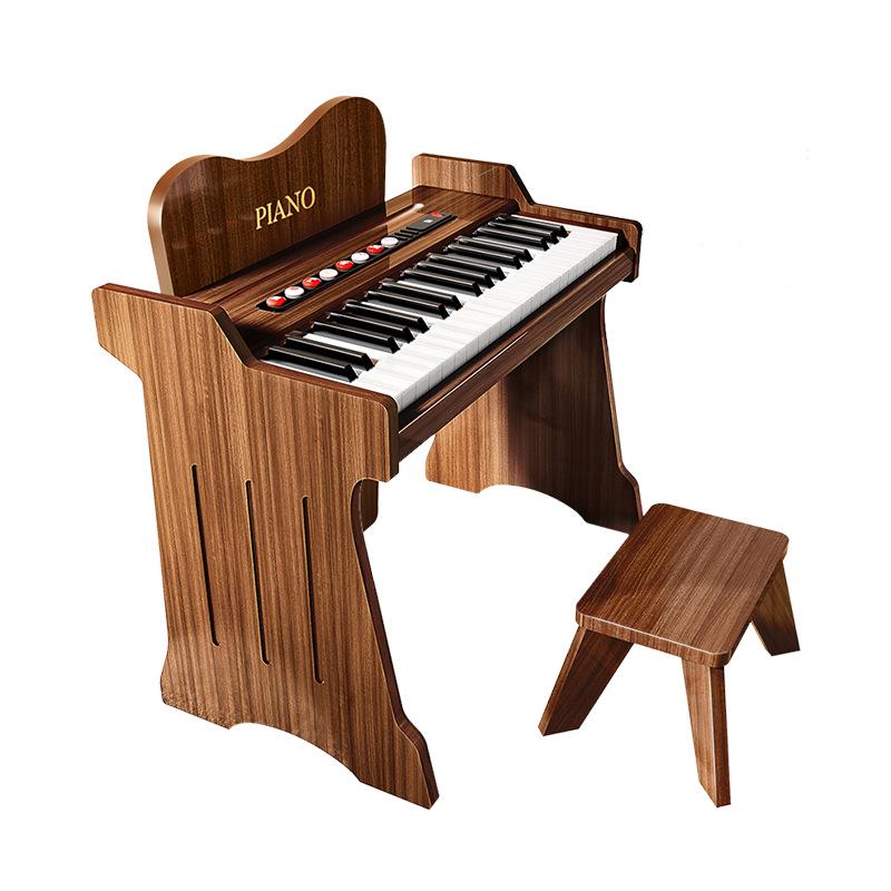 Children's Wooden Toy Piano: Beginner Electronic Keyboard for Boys & Girls, Infants, Toddlers - Ideal Birthday Gift.