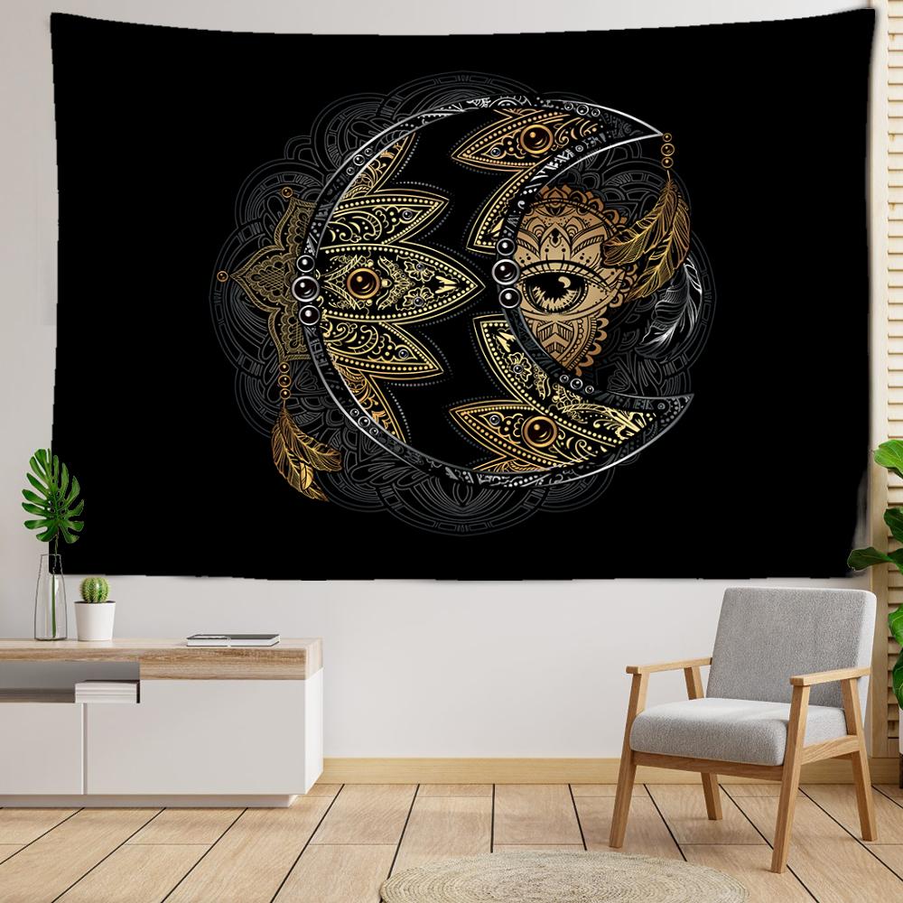 Eye Of The Moon Tapestry Wall Hanging Abstract Mysterious Art Witchcraft Bohemian Hippie Tapitz Bedroom Home Decor