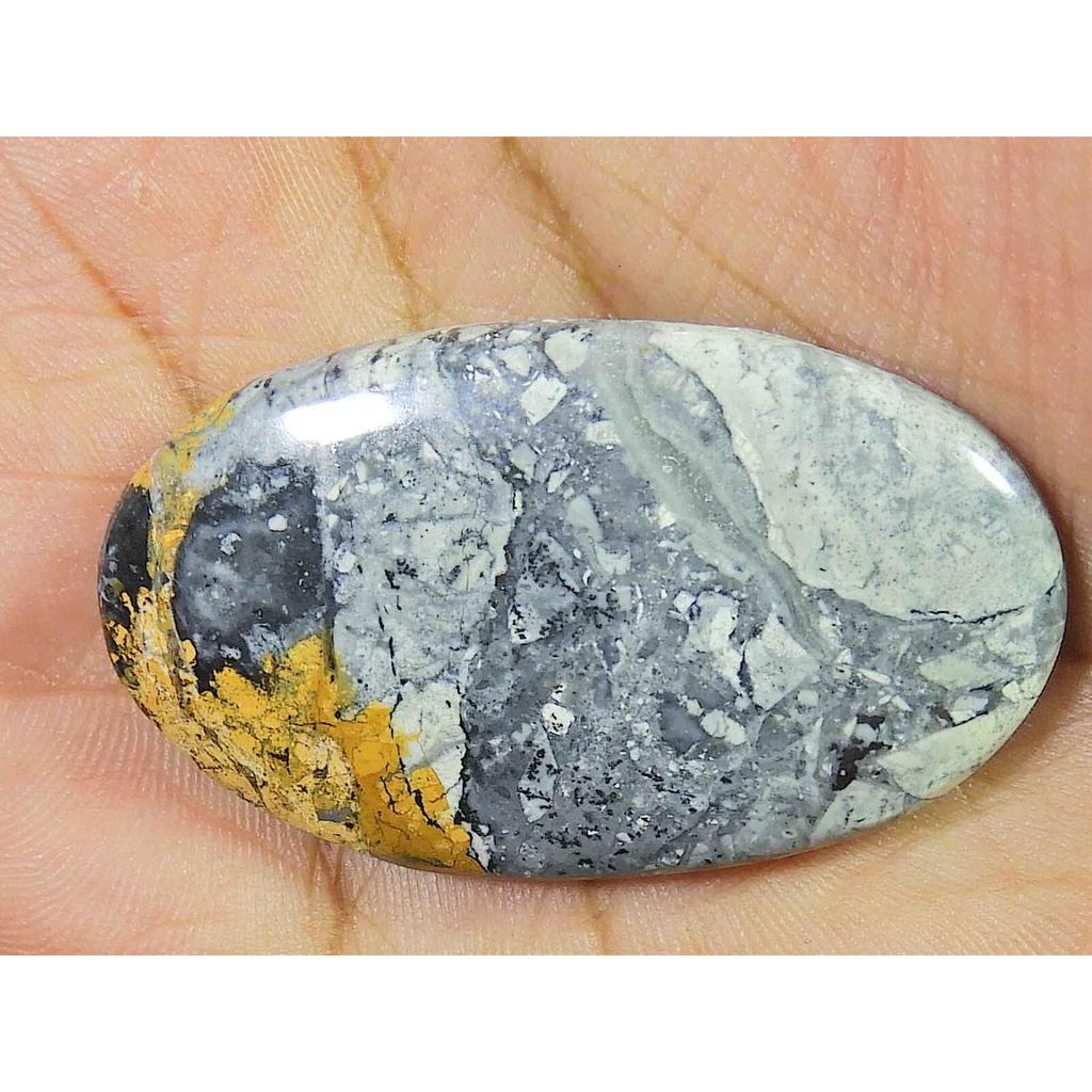 54Cts. Natural Maligano Jasper Oval Cabochon Palm Crytsal Gemstone 25X43MM SK-2675