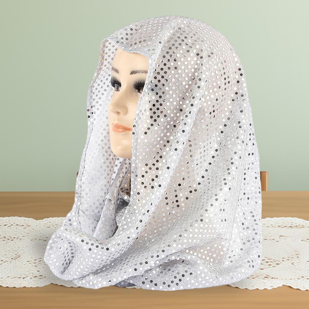 Women's Sequin Hooded Headscarf Head Wraps Fashion Skullies for Party Daily Wear