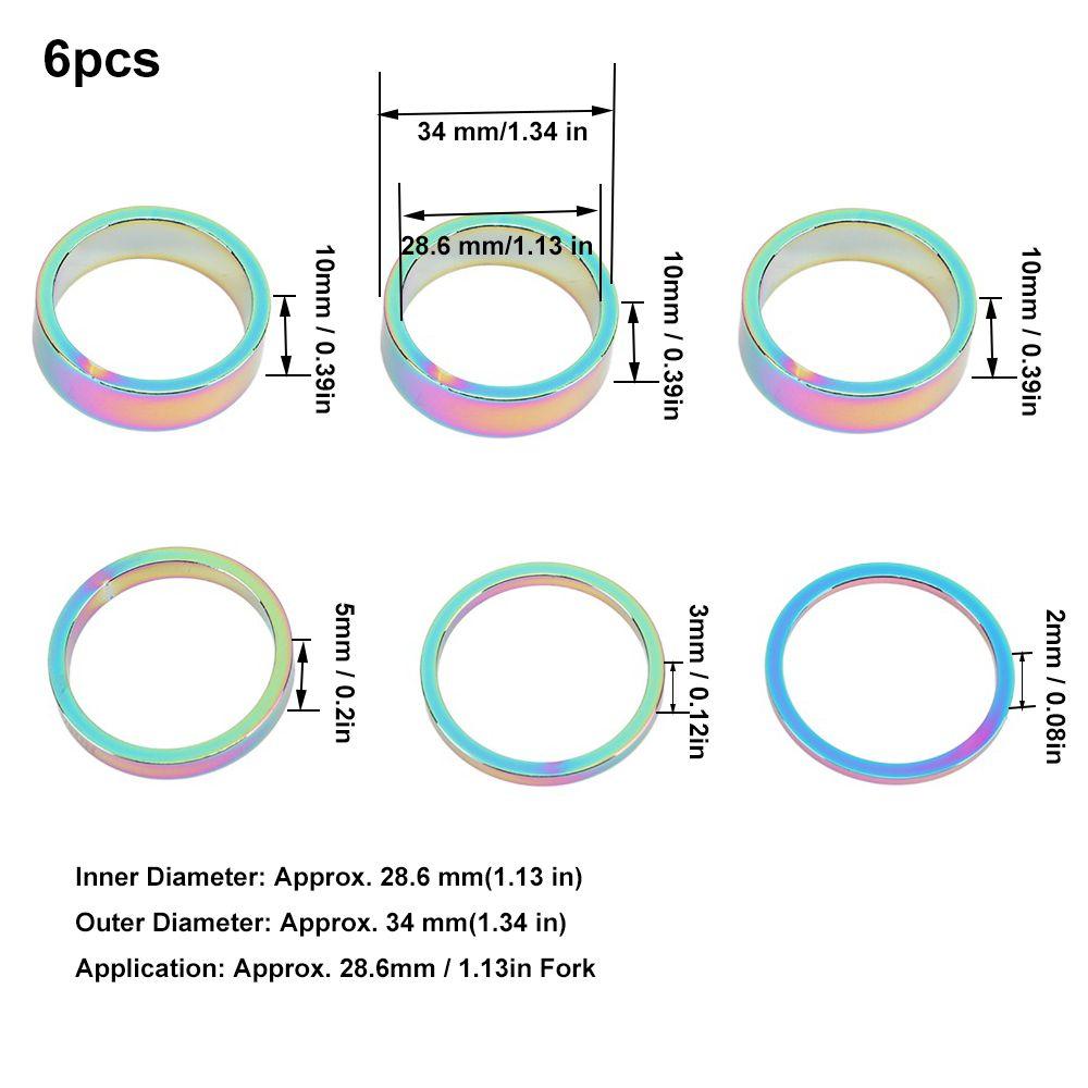 6PCS 2mm 3mm 5mm 10mm Bicycle Stem Spacers Bicycle Handlebar Stem Spacers  Bike Repair
