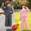 Korean Style Autumn/Winter Girls' Fashion Outerwear & Pants Set with Fleece Lining