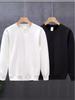 Men's 2025 Korean Trend Loose Cotton Sweatshirt: Long Sleeve, Round Neck, Solid Color