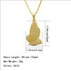 Rap Singer Exaggerates Diamond Studded Prayer Hand Pendant Necklace On European and American Streets