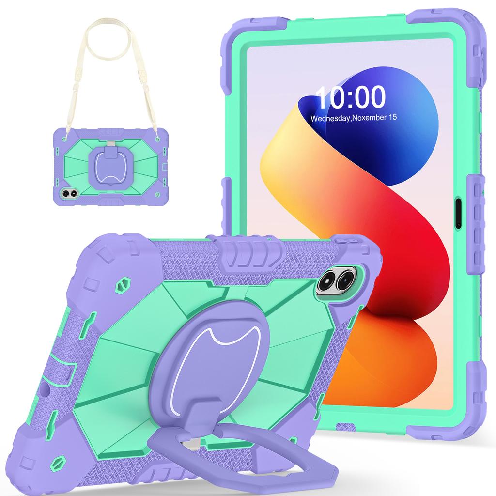 Tablet Case For Xiaomi Redmi Pad 2 Pro Silicone + PC Hand Grip Kickstand Cover with Shoulder Strap