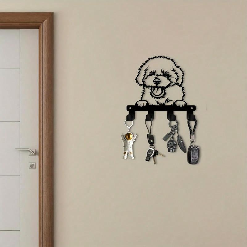 Large Teddy Bear Key Holder Metal Wall Hooks White Bear Design Boho Style Room Decor Gift