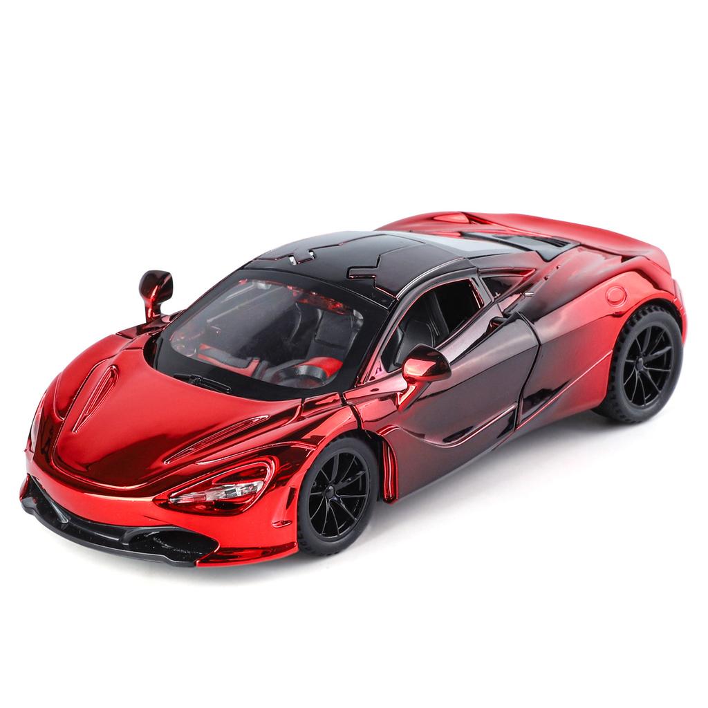 Simulation 1/32 McLaren 720S Super Sportwagen Modell Legierung Diecast Spielzeugfahrzeug Kinder Junge Geburtstagsgeschenk Ton Licht Heimdeko Miniatur