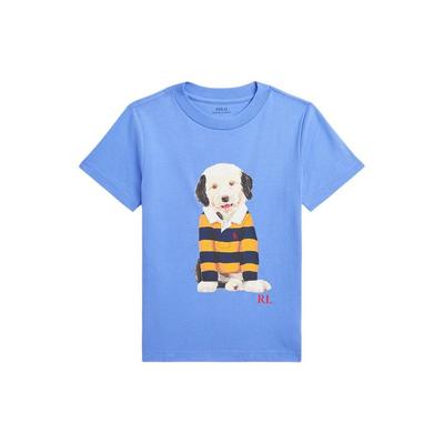 Polo Ss24 Letter Animal Print Crew Neck Casual Short Sleeve T-Shirt Kids Tops Harbor-Island-Blue CWPOTSHB8020824-430