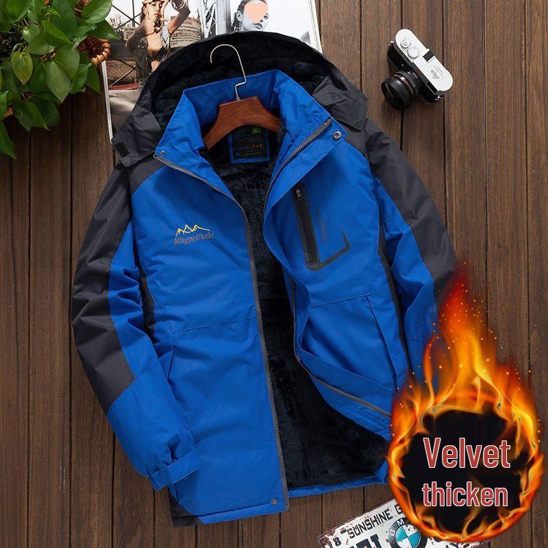 Men's Winter Plus Velvet Cotton Coat - Thick, Warm, Windproof & Waterproof Casual Windbreaker Jacket