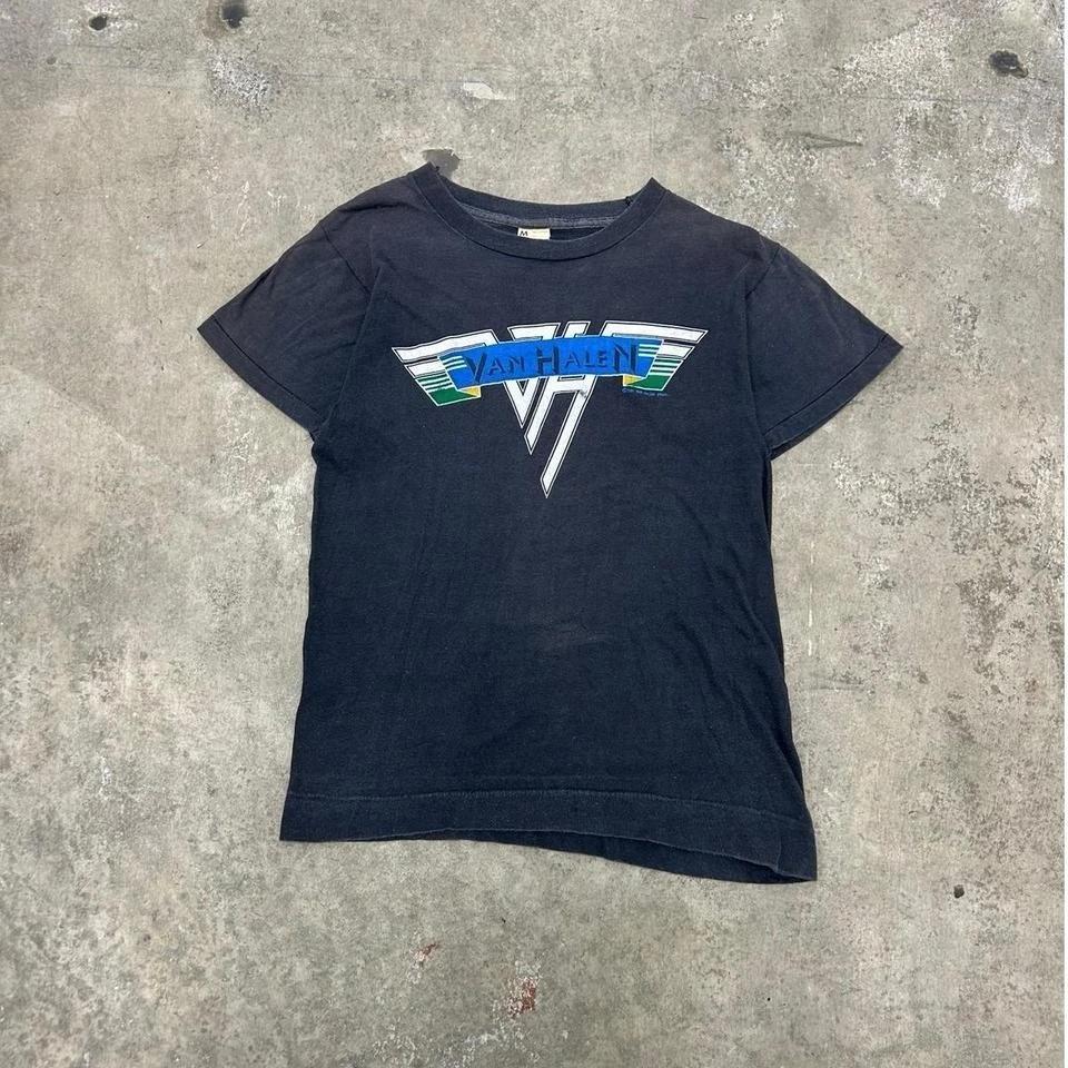 

Vintage 80s Van Halen Black T-Shirt Size M Band Tee S