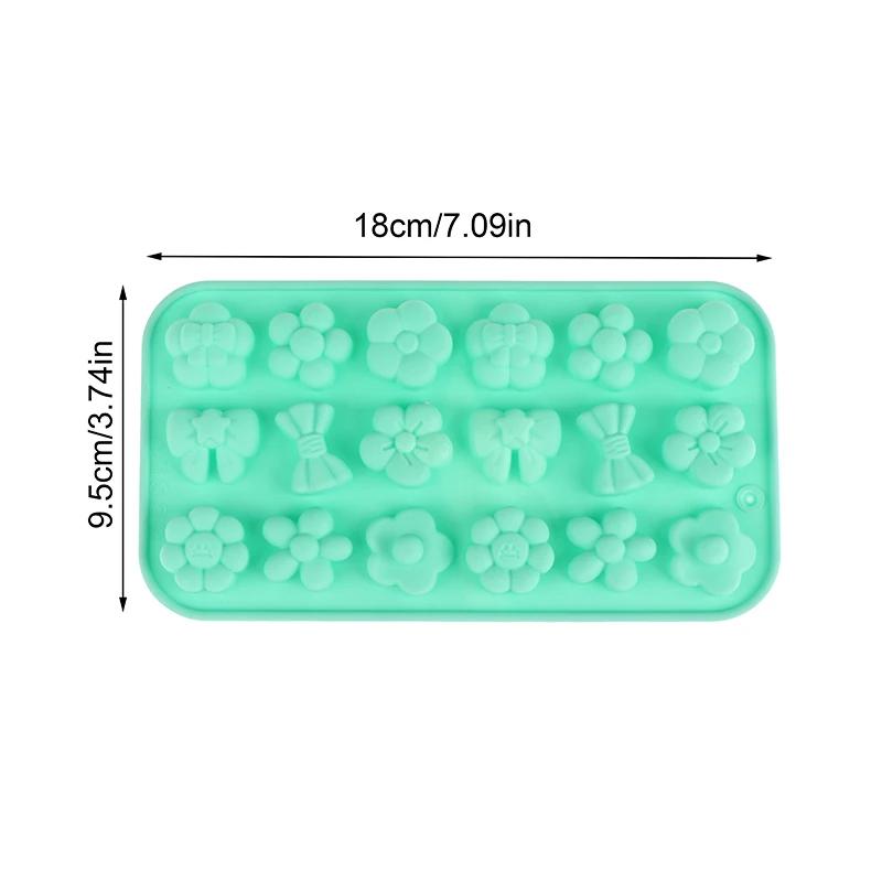 1Pc 18Cavities Flower Bow Tie Silicone Mold DIY Pudding Ice Baking Tools Biscuit Pastry Dessert Fondant Candle Cake Mold