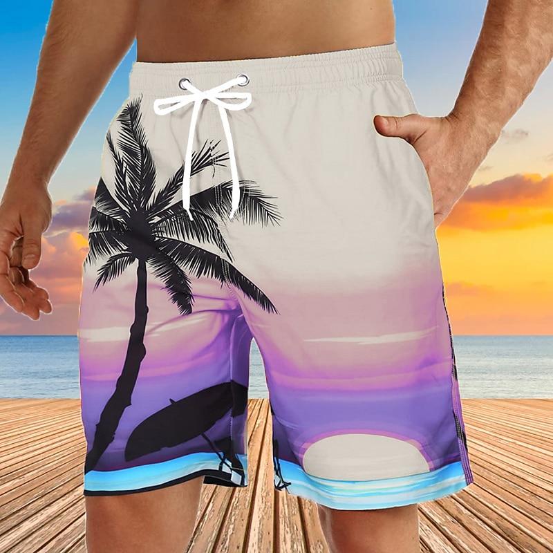 Men's Graphic Coconut Tree Swim Trunks Swim Shorts Board Shorts