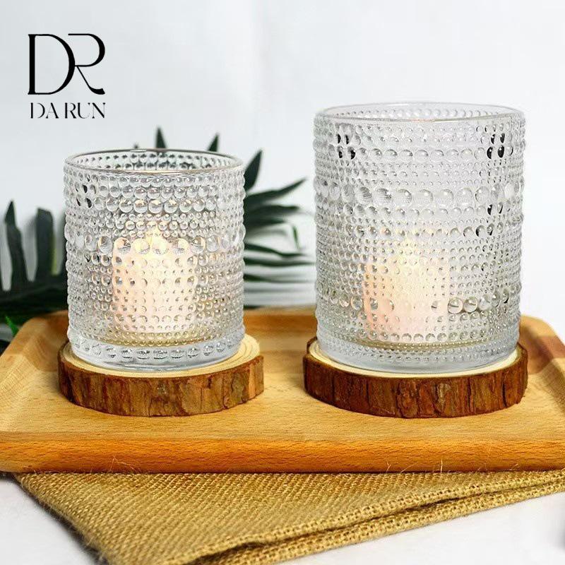 Romantic Round Glass Aromatherapy Candle Holder for Home Decor