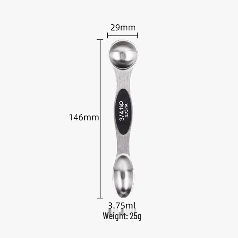 Magnetic Stainless Steel Double-Ended Measuring Spoon Set for Coffee, Baking, and Seasoning