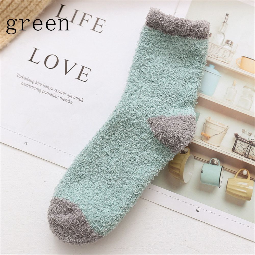Candy Colors Winter Warm Plush Cashmere Sox Coral velvet socks Thickening Soft
