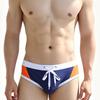 Heren Laag Uitgesneden Zwembroek Nylon Mesh Paneel Sneldrogend Elastische Contour Zakje Sexy Kleurblok Zwemkleding Voor Mannen