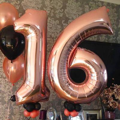 Balões de número de 40 polegadas fáceis de inflar balões grandes de folha amplamente usados decoração de festa de balão de número de dígitos grandes