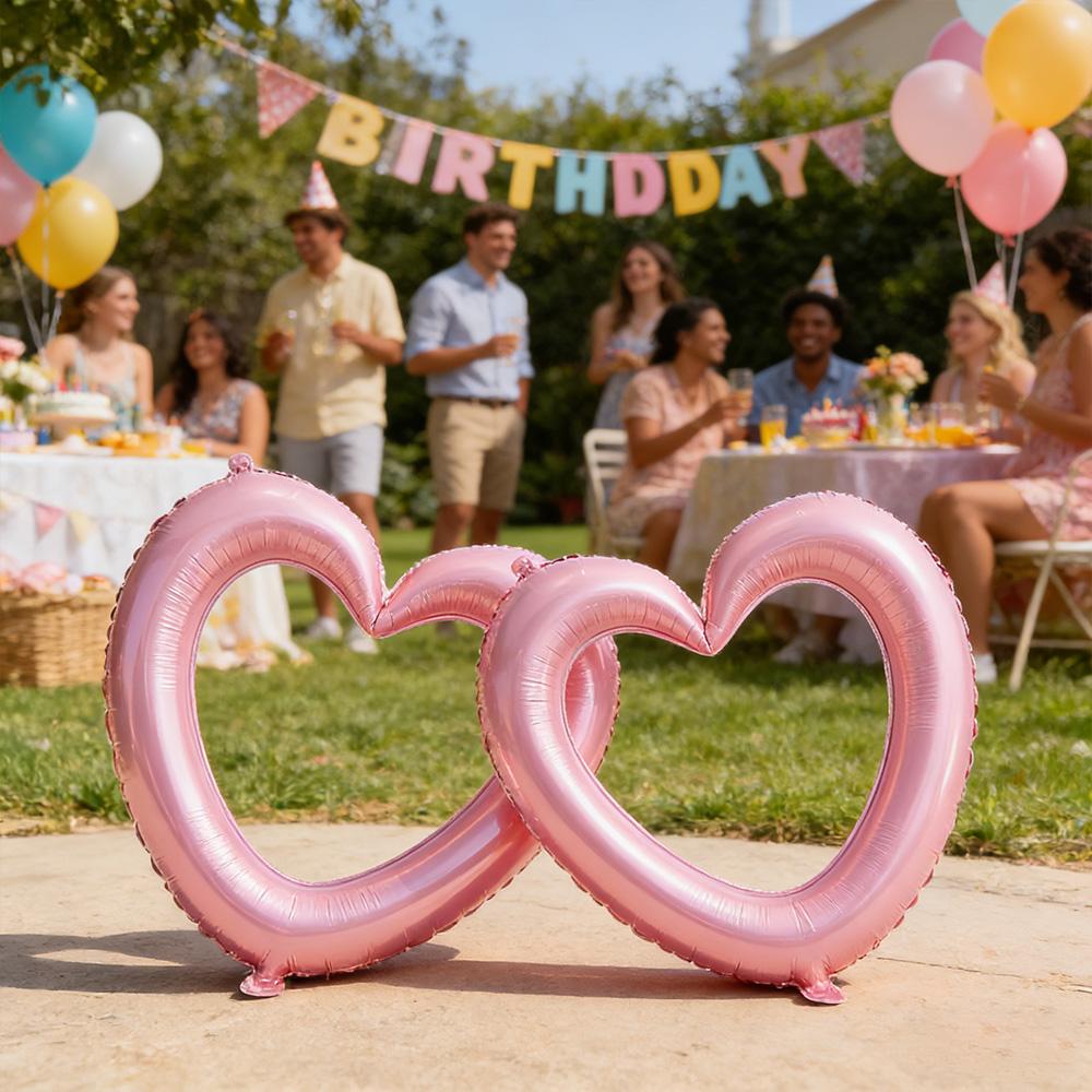 2/3/4/6 Pack of Heart-Shaped Aluminum Foil Balloons, 40inch Hollow Heart Balloons, Suitable for Valentine's Day, Birthday Parties, Weddi