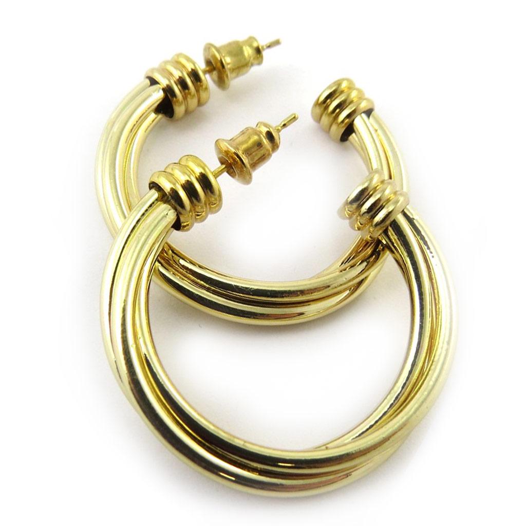 Les Trésors De Lily [N3690] - Gold 'Choreography' Hoop Earrings Ø 30 Mm 4 Mm