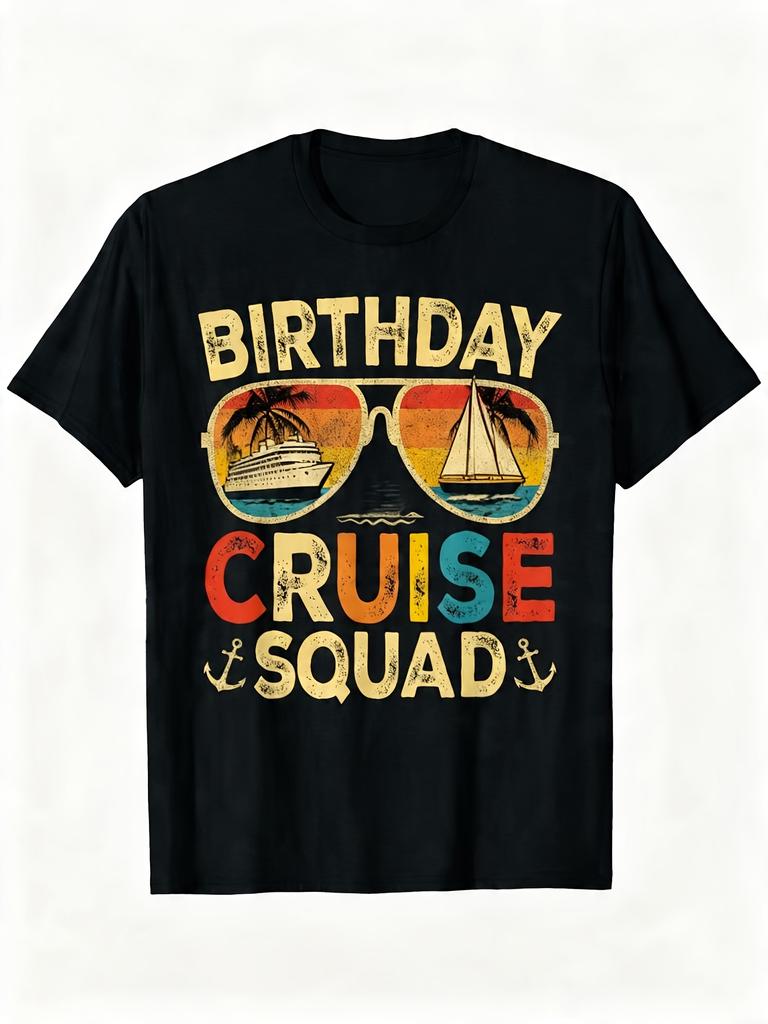Birthday Cruise Squad Matching Birthday Cruising Vacation Tshirt Unisexs Tshirt Summer Casual Short Sleeve Tee Crew Neck Perfect