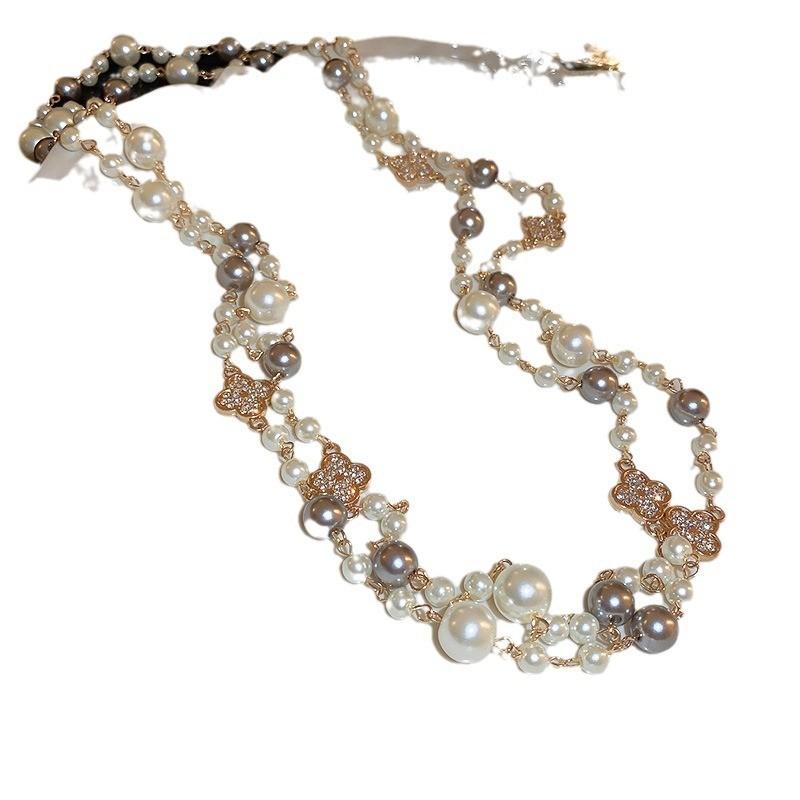 Elegant Geometric Pearl Necklace For Women With Electroplated Finish Summer Accessory