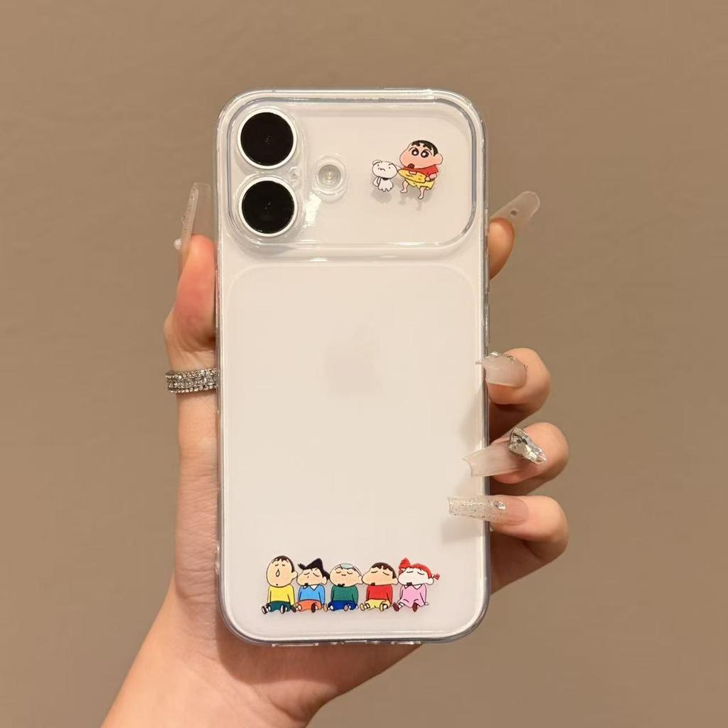 Shin-chan Cartoon Case for Apple iPhone 13-17 Pro Max: Compatible, Large Window Design, Creative, Instantly Fits