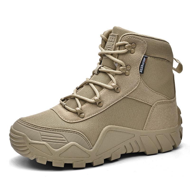Four Seasons Men's New Combat Boots Casual High-top Platform Martin Boots Outdoor Lace-up Non-slip Mountaineering Boots
