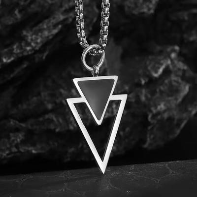 Popular Stainless Steel Inverted Triangle Pendant Snake Bone Chain