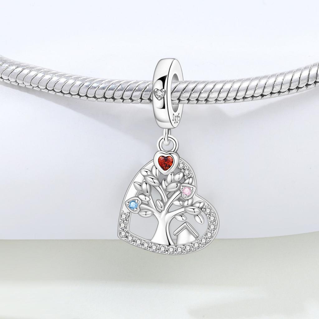 Copper Love Family Life Tree Beads Original Pendants Bracelet Charm Jewelry Party Diy Trendy Gifts