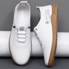 Summer Men's Business Leather Shoes Soft Sole Elastic Band Casual Loafers for Men Flats British Style Moccasins Men's Peas Shoes